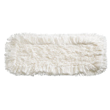 Der Haug Bürsten KG WISCHBEZUG SUPER-FRANSENMOPP (400mm, 50% Polyester/50% Baumwolle) ist ein rechteckiger weißer Staubmoppkopf mit dicken Fransen und strukturierter Mitte, abgebildet auf einem einfarbig weißen Hintergrund.