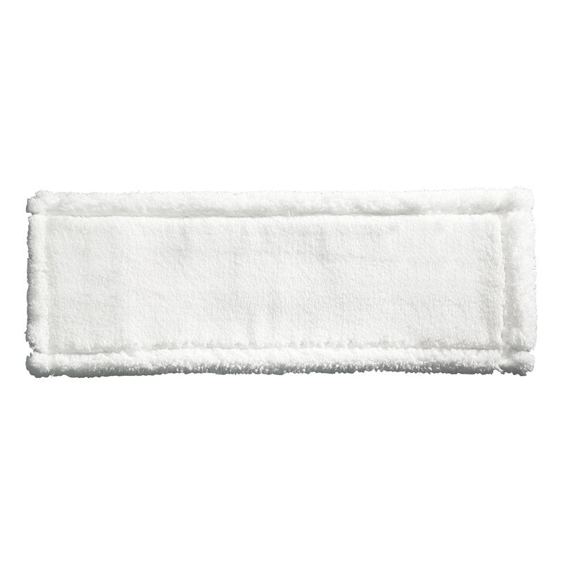 Ένα ορθογώνιο, λευκό WISCHBEZUG POLYESTER 400MM καθαριστικό επίθεμα από 100% μικροΐνες από την Haug Bürsten KG απεικονίζεται μπροστά από ένα απλό λευκό φόντο.