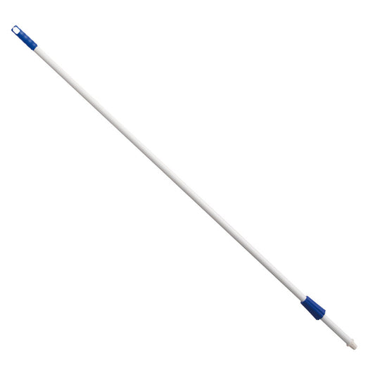 Ein Haug Bürsten KG BESENSTIEL, STAHLROHR, BLAU 1400MM, AUßEN ø 21MM ist diagonal vor einem schlichten weißen Hintergrund abgebildet.