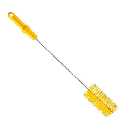 Η ΒΟΥΡΤΣΑ ΣΩΛΗΝΩΝ Haug Bürsten KG, ø 0,50MM ΜΕΣΑΙΑ 500Xø 60MM, έχει σκληρές κίτρινες τρίχες, πλαστική λαβή και μακρύ στριφτό μεταλλικό στέλεχος - ιδανική για τον καθαρισμό σωλήνων, μπουκαλιών ή στενών δοχείων.