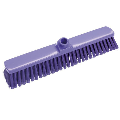 Η ΣΚΟΥΠΑ ΜΕΓΑΛΟΥ ΧΩΡΟΥ, ΜΑΛΑΚΗ 400X60X50MM από την Haug Bürsten KG είναι μοβ σκούπα με μαλακές τρίχες και κεντρική υποδοχή για στερέωση κονταριού, ιδανική για αποδοτικό καθαρισμό μεγάλων επιφανειών.