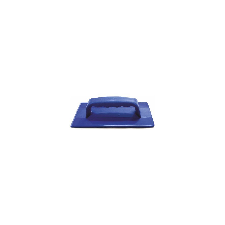 Ένας μπλε ορθογώνιος Arcora Handpadhalter με λαβή από την Arcora International GmbH, ιδανικός για τον καθαρισμό επιφανειών, απεικονίζεται με επίπεδο πάτο και άνω λαβή μπροστά από ένα απλό λευκό φόντο. Το κουτί περιέχει 50 κομμάτια.