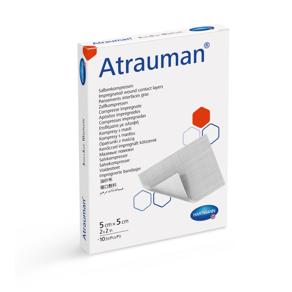 Hartmann Atrauman® αποστειρωμένη γάζα αλοιφής 5 x 5 cm