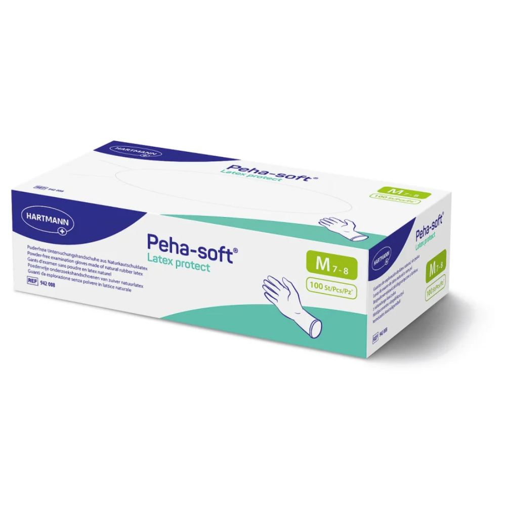 Hartmann Peha-soft® Latex protect, γάντι εξέτασης χωρίς πούδρα, μέγεθος M