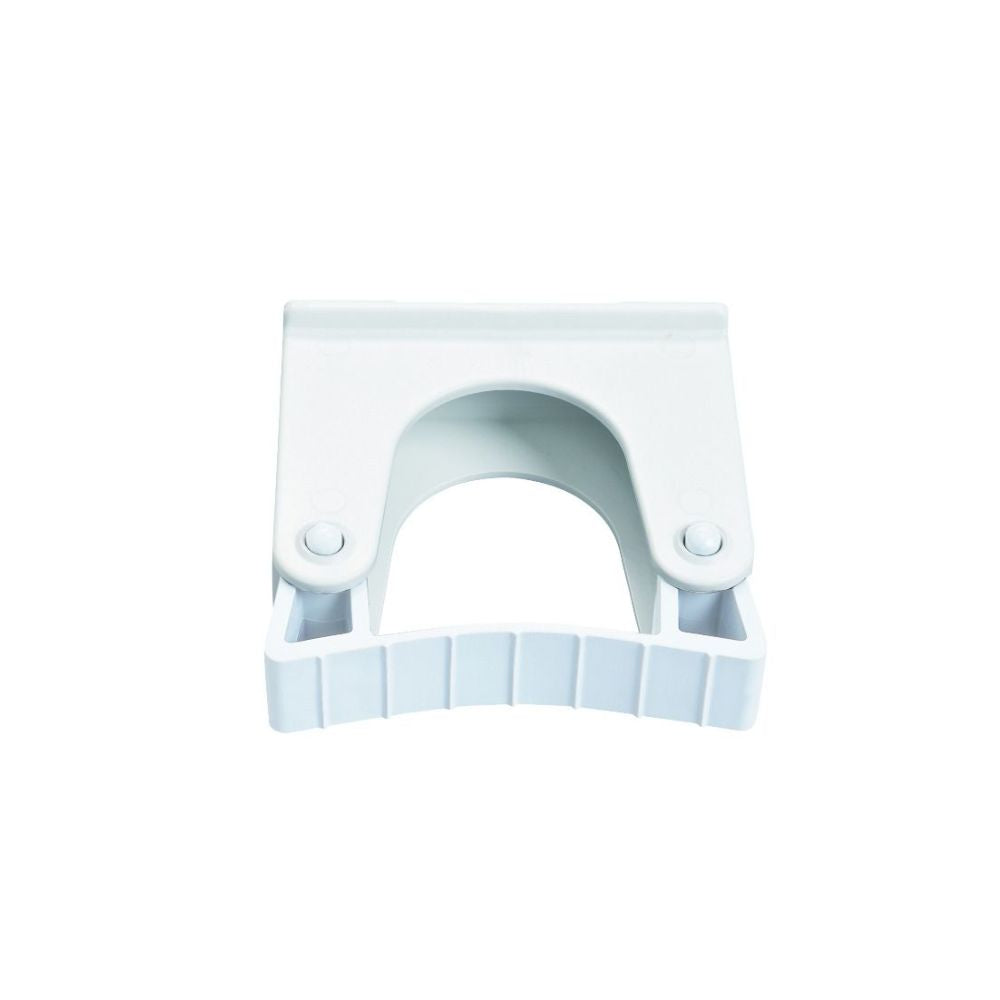Η βάση αντικατάστασης Haug 80 x 35 x 75 mm από την Haug Bürsten KG είναι μια λευκή πλαστική βάση για επαγγελματίες χρήστες. Έχει μια κυρτή, ανοιχτή μέση, δύο κουμπιά πίεσης στην κορυφή και μια ραβδωτή κάτω πλευρά – ιδανική για τη στερέωση καθαριστικών εργαλείων.