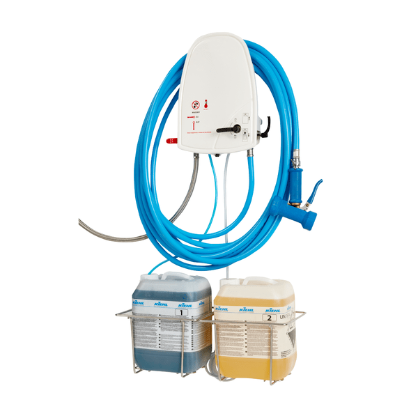 Ο σωλήνας Johannes Kiehl KG Kiehl με σύνδεσμο έχει σχεδιαστεί για συσκευές ARCANTEC και επιτρέπει μια ασφαλή διανομή χημικών τοίχου με συμβατά ακροφύσια και δοχεία καθαριστικών σε μεταλλικούς στηρίγματα.