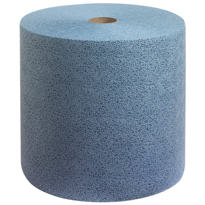 Τα Kimtech® Prozeßwischtücher ρολό σε μπλε από την Kimberly-Clark GmbH (1 ρολό x 500 φύλλα) είναι ιδανικά για βιομηχανικό καθαρισμό. Είναι διακοσμημένα με ένα δομημένο μοτίβο και απεικονίζονται σε λευκό φόντο.