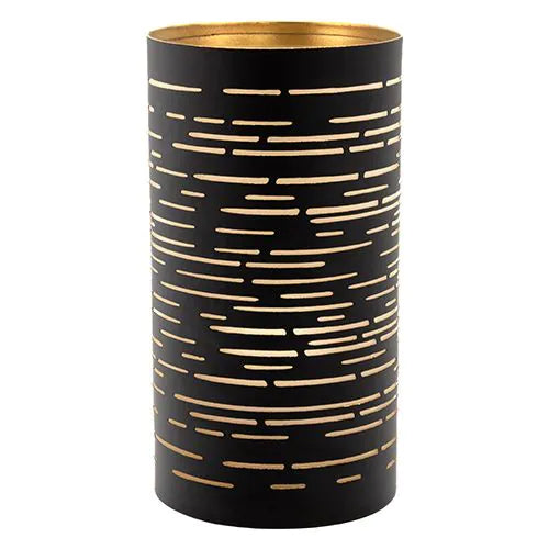 Papstar Κηροπήγιο Securit® Ø 8 cm x 15 cm μαύρο/χρυσό