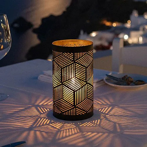 Papstar Κηροπήγιο Securit® Ø 8 cm x 15 cm μαύρο/χρυσό