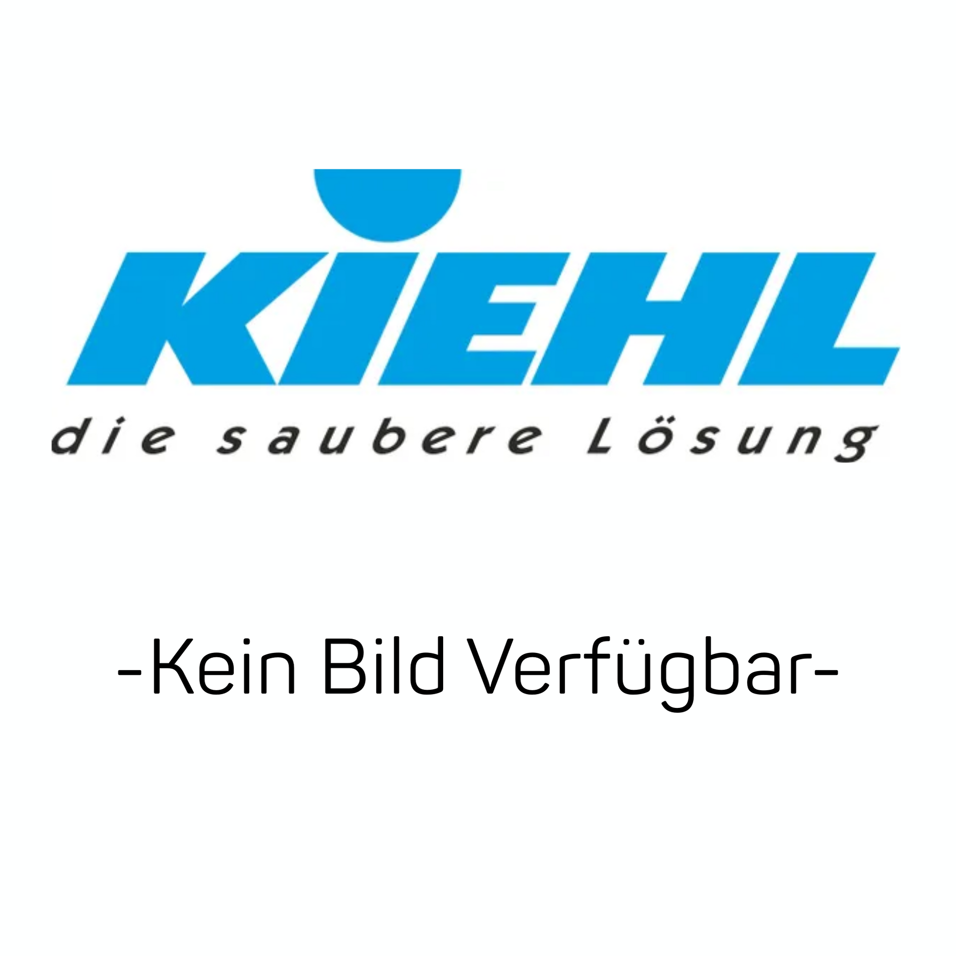 Das blaue Logo der Johannes Kiehl KG mit dem Slogan "die saubere Lösung" erscheint über dem Hinweis "-Kein Bild Verfügbar-" für den Kiehl Manueller Dosierspender HQ für 1 L Rechteckflasche mit 2 ml Hub, DN28 (1 Stück).