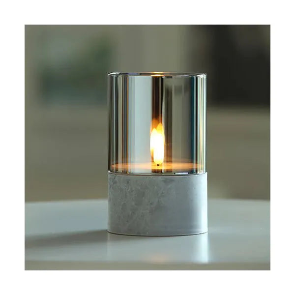 Papstar Κερί Securit® LED Ø 8 cm γκρι "Gracia"