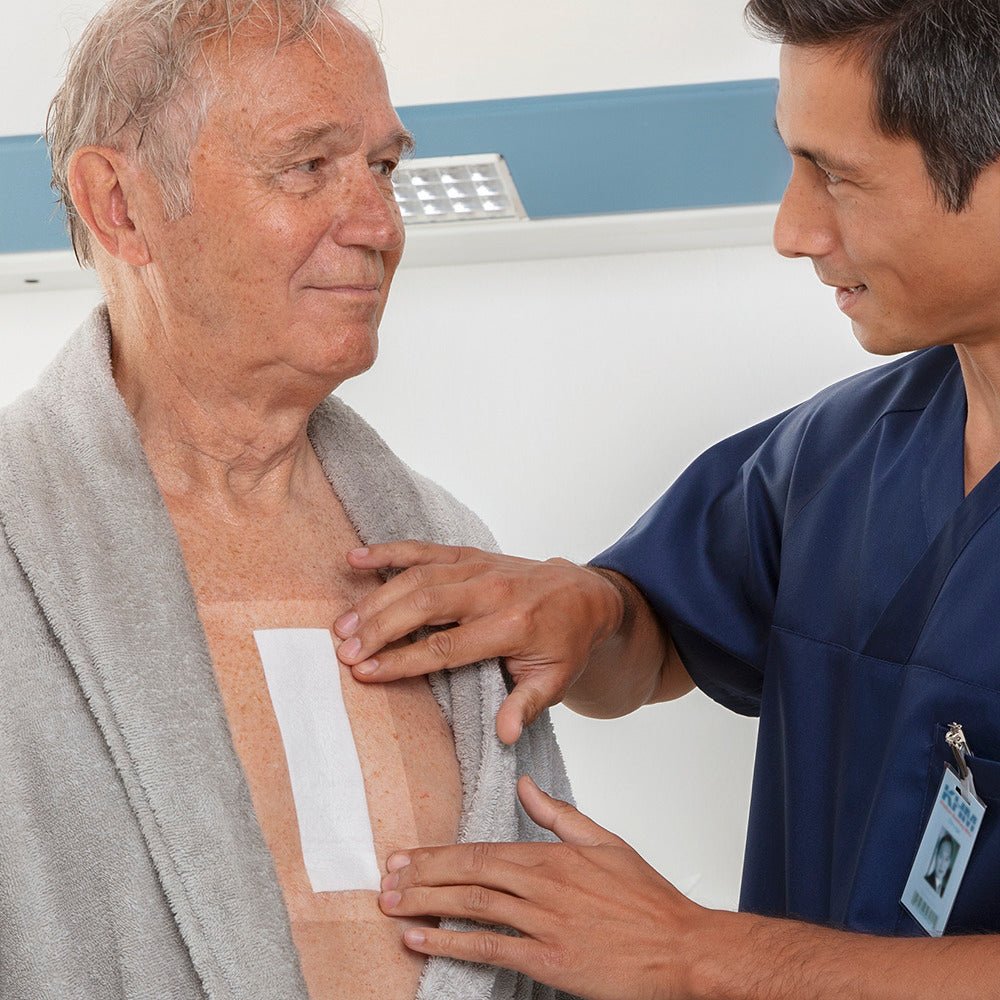 Leukomed T plus skin sensitive, αποστειρωμένος διαφανής επίδεσμος, WA – σε χρήση