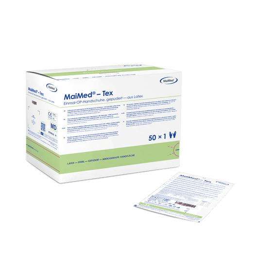 MaiMed-Tex χειρουργικά γάντια από λάτεξ αποστειρωμένα ελαφρά σε σκόνη 50 ζεύγη/κιβώτιο