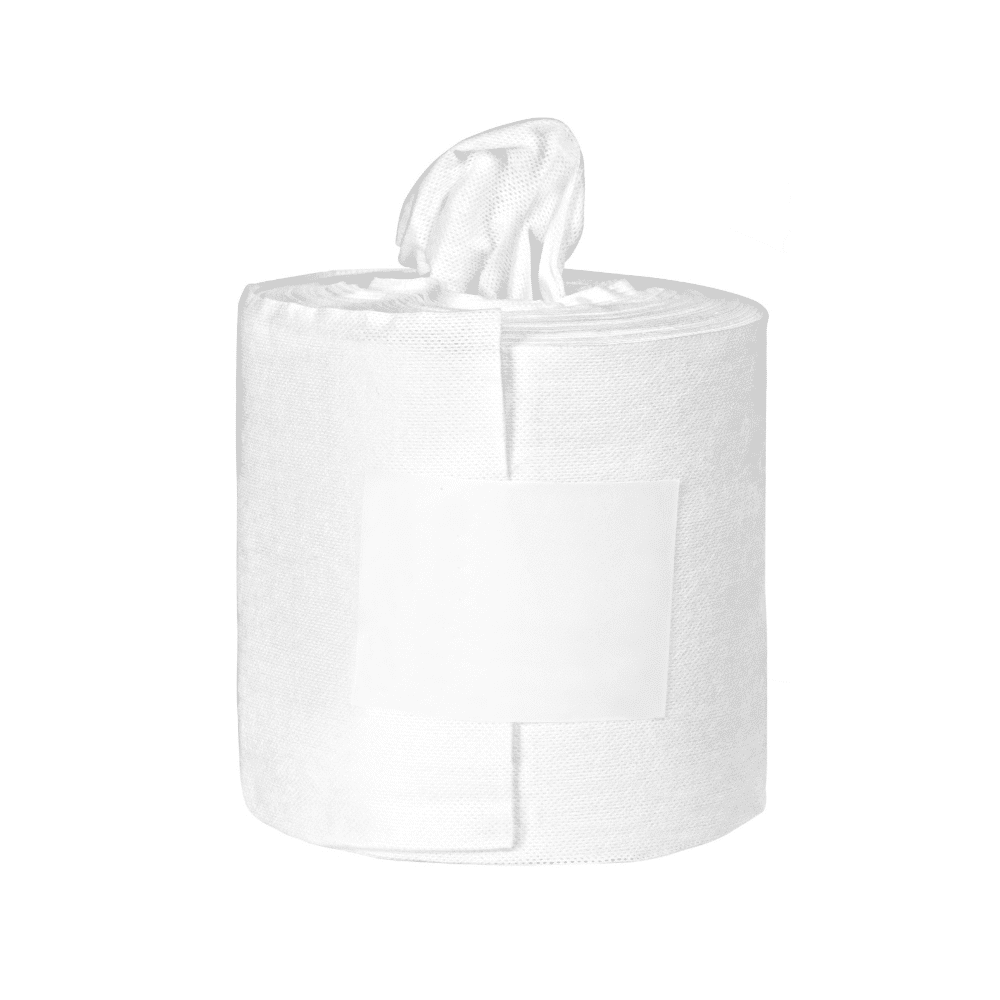 Ένας ρόλος Orochemie oro® Vliestücher Standard Nachfüllpack από την orochemie GmbH + Co KG, με ένα μόνο φύλλο που αφαιρείται από τη μέση, απομονωμένο σε λευκό φόντο.