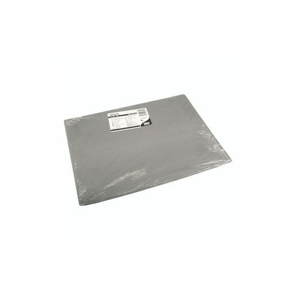Ένας σωρός PAPSTAR 100 σετ τραπεζιών, χαρτί 30 x 40 cm της PAPSTAR GmbH είναι συσκευασμένο σε διαφανή πλαστική συσκευασία με λευκή ετικέτα προϊόντος στην κορυφή.