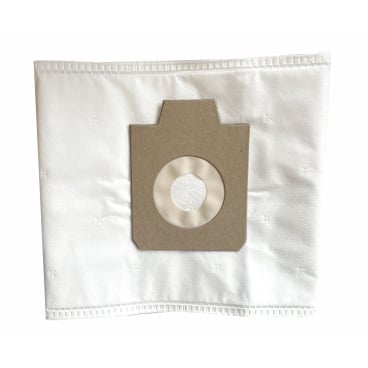 Μια σακούλα φίλτρου Arcora Ecoblack S9Q (10 τεμάχια) σακούλες σκούπας από την Arcora International GmbH με λευκό, ορθογώνιο σχέδιο, χάρτινο κολάρο και στρογγυλό άνοιγμα παρουσιάζεται σε μονόχρωμο λευκό φόντο.