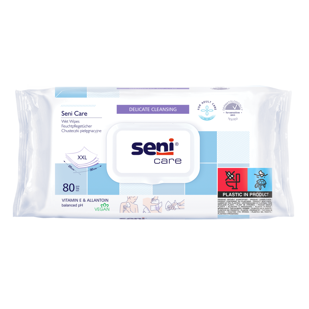 Seni Care Wet Wipes Soft | Συσκευασία (80 τεμάχια)