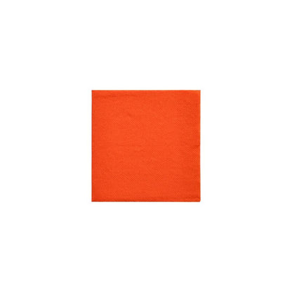Οι PAPSTAR "DAILY Collection" πετσέτες 1/4-πτυχή, σε μέγεθος 24 cm x 24 cm σε πορτοκαλί, ιδανικές για βιώσιμη διακόσμηση τραπεζιού, είναι τοποθετημένες στο κέντρο σε λευκό φόντο.