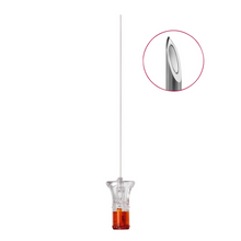 Η B. Braun βελόνα Spinocan® (0,33 x 120 mm, G 29, 4 3/4") της B. Braun Deutschland GmbH & Co. KG διαθέτει διαφανή πλαστικό άξονα με πορτοκαλί βάση, μεταλλική άκρη με κλίση για ακρίβεια και είναι ιδανική για ιατρικές επεμβάσεις.