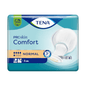Η συσκευασία με 42 κομμάτια TENA Comfort Normal από την TENA - Essity Germany GmbH περιέχει επιθέματα που προσφέρουν εξαιρετική προστασία από διαρροές. Η συσκευασία είναι κυρίως μπλε με λευκές και χρυσές λεπτομέρειες και δείχνει μια εικόνα επιθέματος καθώς και σύμβολα για απορροφητικότητα, έλεγχο οσμών και προστασία από διαρροές.
