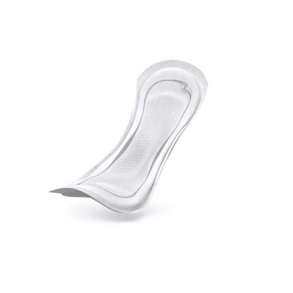 Το TENA Lady Discreet Extra επίθεμα ακράτειας από την Essity Germany GmbH ξεχωρίζει για το καμπυλωτό σχήμα και την δομημένη επιφάνεια σε ένα απλό λευκό φόντο. Αυτό το προϊόν εξοπλισμένο με την τεχνολογία InstaDRY προσφέρει ανώτερη προστασία και άνεση για όλους όσους αναζητούν αξιόπιστες λύσεις ακράτειας. Διατίθεται σε συσκευασία με 20 τεμάχια.