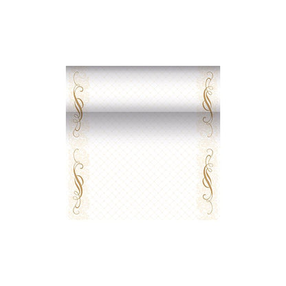 Ένα διακοσμητικό πρότυπο πιστοποιητικού από τη συλλογή «ROYAL» της PAPSTAR αναδεικνύει ένα φόντο με διαβάθμιση χρωμάτων και διακοσμητικά χρυσά περιθώρια που διαθέτουν κομψά, στροβιλιζόμενα λουλουδάτα μοτίβα. Η κεντρική περιοχή είναι ελεύθερη για κείμενο ή εξατομικευμένο σχεδιασμό και εκπέμπει μια απαιτητική νότα που θυμίζει τα σχέδια των διαδρόμων τραπεζιού, παρόμοιων με ύφασμα, από μίγμα PV-Tissue της PAPSTAR.