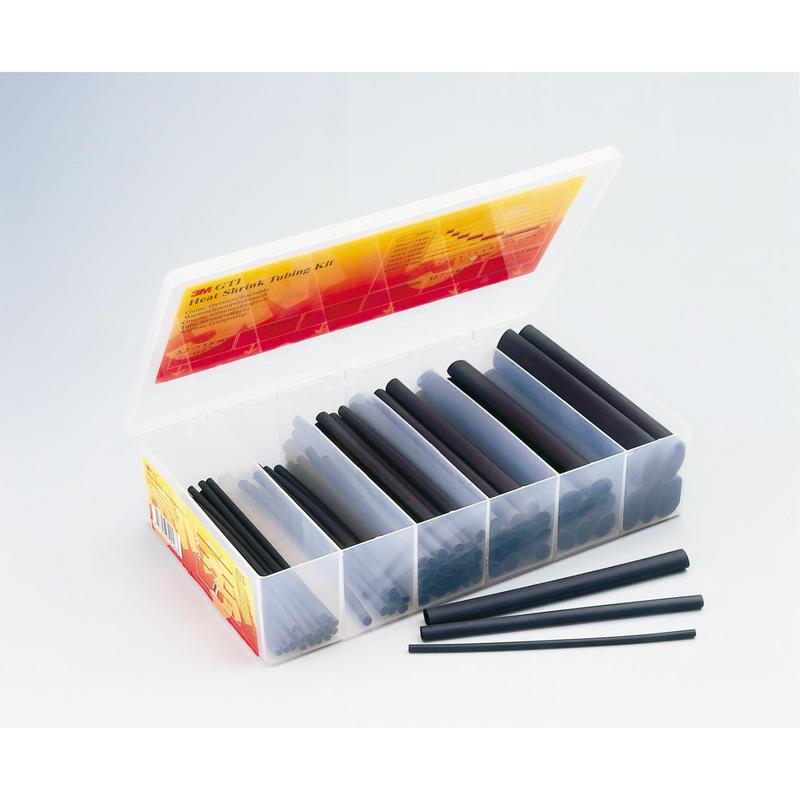 3M™ GTI Heat Shrink Tubing Mounting Box, μαύρο, 1,6 - 19mm, 150mm | Συσκευασία (1 σετ)