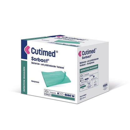 Cutimed Sorbact, απορροφητική κομπρέσα, αντιμικροβιακή επίδεση πληγών, αποστειρωμένη