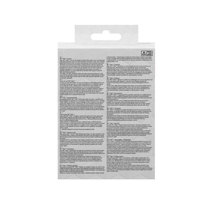 Η εικόνα δείχνει την πίσω πλευρά μιας συσκευασίας 3M™ PELTOR™ προστατευτικών ακουστικών για παιδιά της 3M Deutschland GmbH με τμήματα κειμένου σε πολλές γλώσσες με οδηγίες, προειδοποιήσεις ασφαλείας και πληροφορίες προϊόντος.