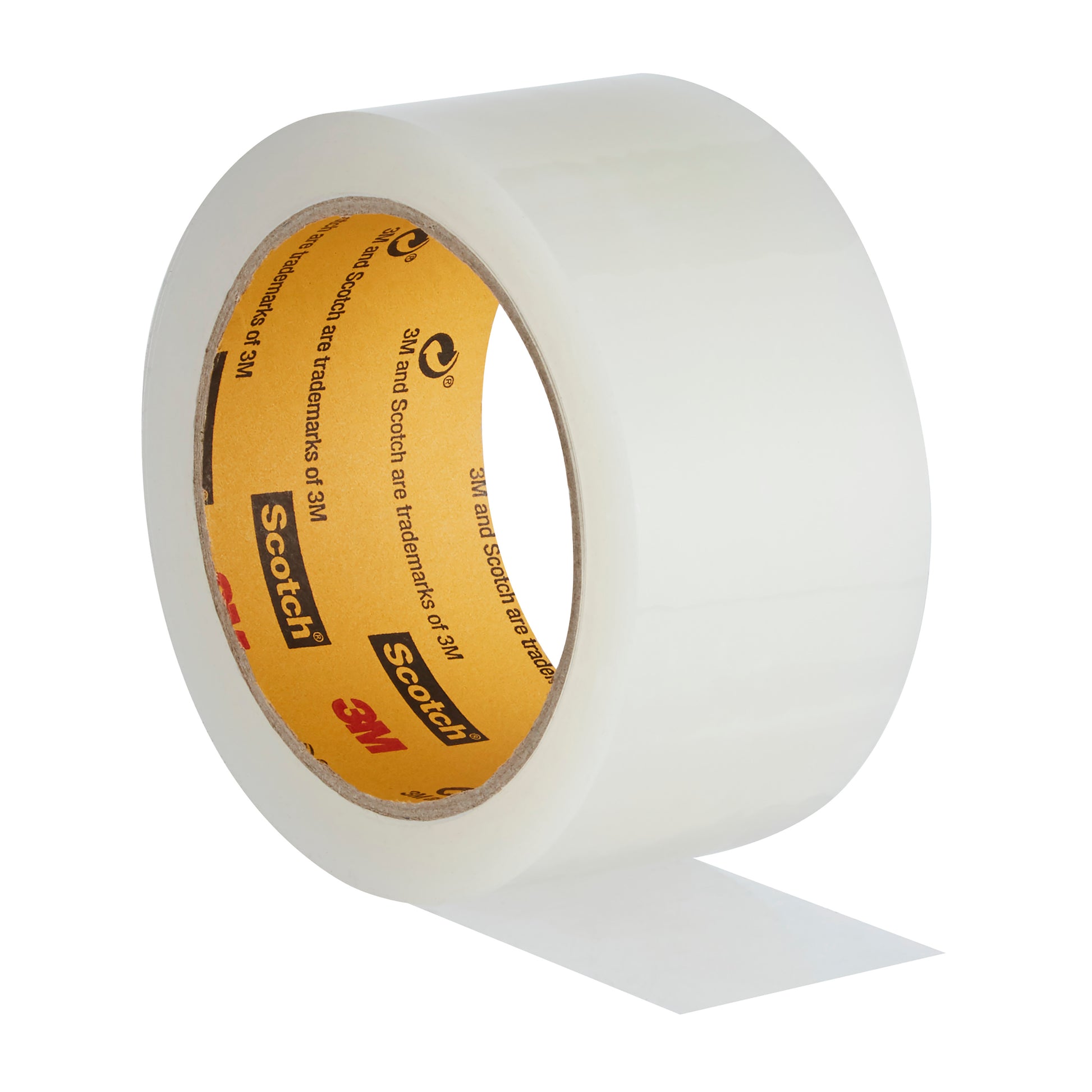 Eine Rolle Scotch® Extremium™ INVISIBLE Hochleistungs-Klebeband (20 m x 48 mm) von 3M Deutschland GmbH ist mit herausgezogenem Klebeband abgebildet, wobei der innere Kern mit Scotch- und 3M-Logos vor weißem Hintergrund sichtbar wird. Die Packung enthält 1 Rolle.