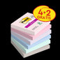 Post-it® Super Sticky Notes, Soulful Collection, 76 mm x 76 mm, Promotion, 90 φύλλα/pad, 4 pads + 2 free/pack, 100% PEFC, SGSCH-PEFC-COC-110078 | Συσκευασία (6 τεμάχια)