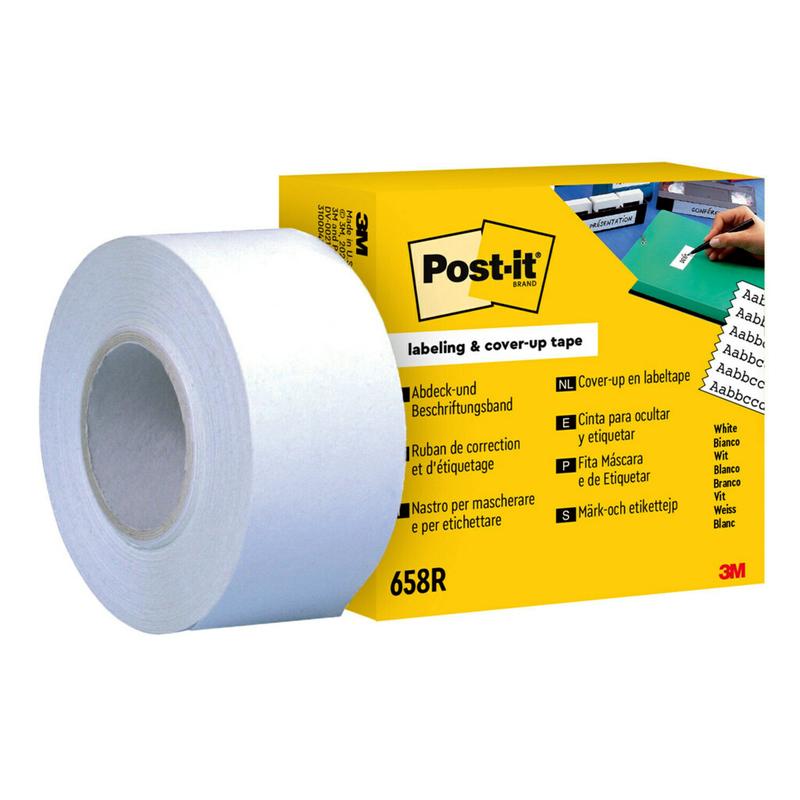 Post-it® ταινία κάλυψης και ετικέτας 658R, 25,4 mm x 17,7 m, λευκή, 1 ρολό | Συσκευασία (1 ρολό)