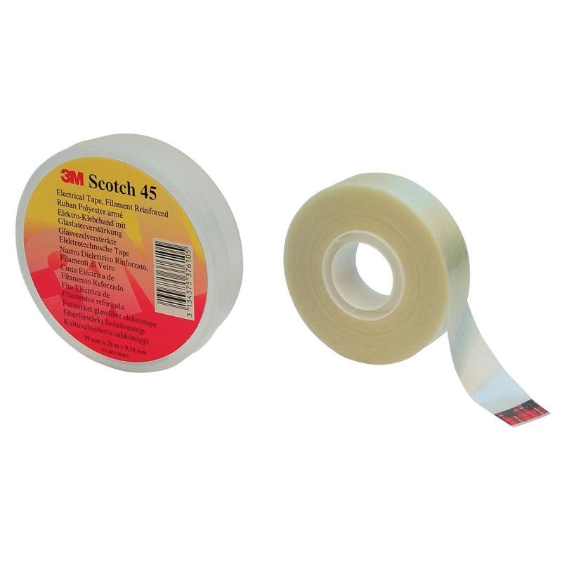 Scotch® 45 Glass Fiber Reinforced Polyester Tape, Διαφανής, 19mm x 20m, 0,2mm | Συσκευασία (1 ρολό)