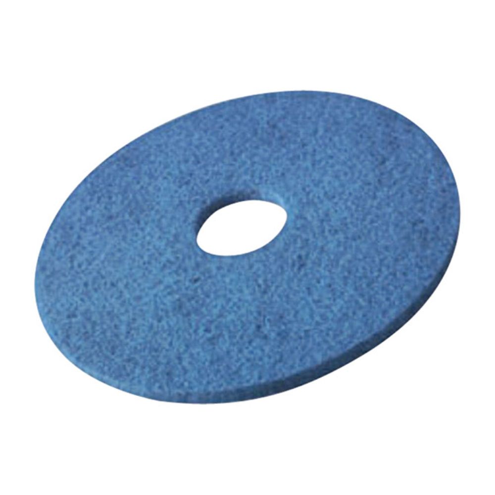 Η εικόνα δείχνει ένα μπλε στρογγυλό μαξιλάρι με μια τρύπα στη μέση, παρόμοιο με τους δίσκους δαπέδου Vileda Professional DynaCross Superpads από την Vileda GmbH. Είναι ιδανικό για γυάλισμα και καθάρισμα δαπέδων και διαθέτει δομημένη επιφάνεια που είναι τέλεια για εντατική φροντίδα δαπέδου και εξασφαλίζει αποτελεσματικό καθάρισμα και βελτιωμένη σταθερότητα μηχανών.