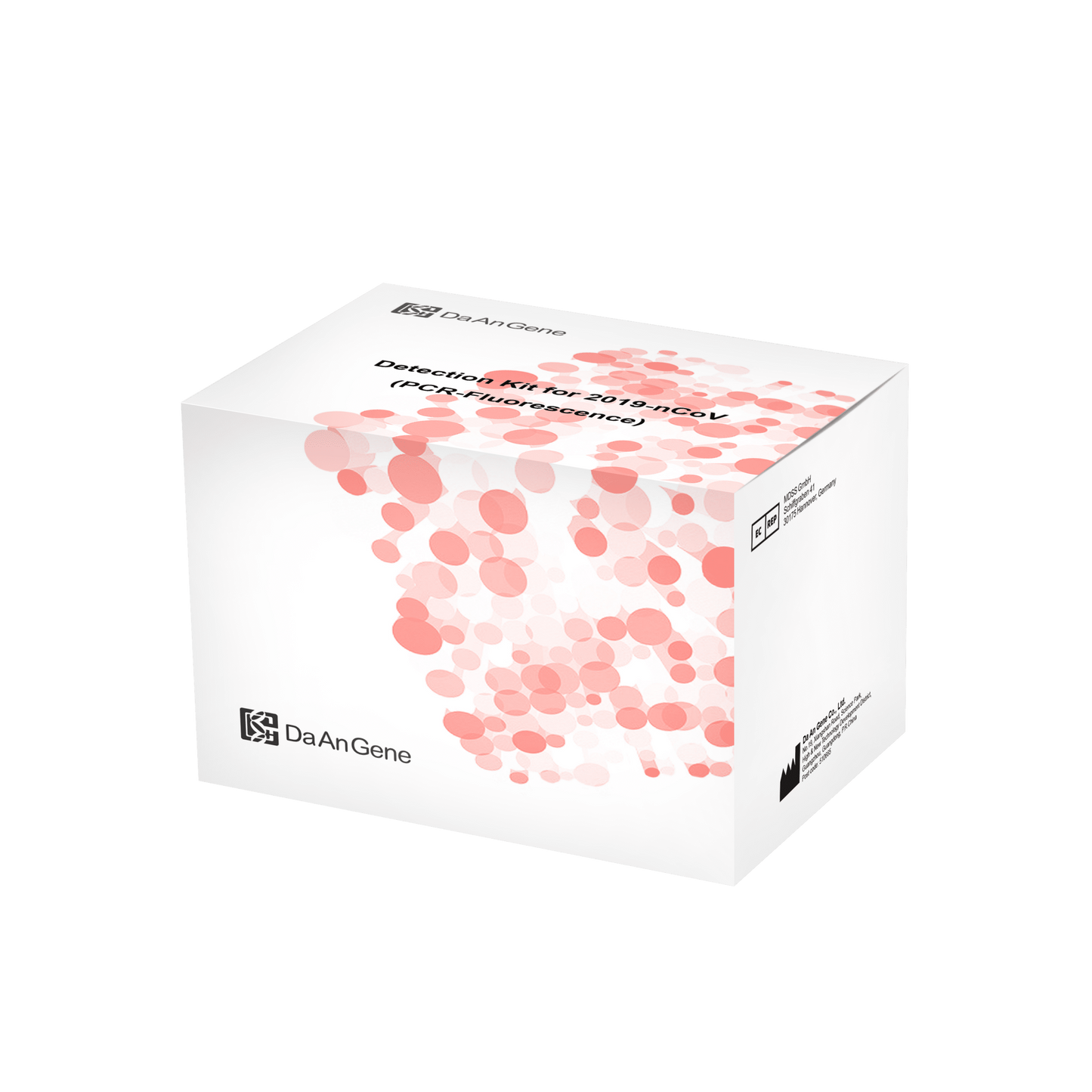 Eine weiße Altruan-Produktverpackung mit der Aufschrift „PCR Pure Kit – Gerät mit kompletter Ausstattung | Packung (100 Stück)“, präsentiert auf einem schlichten grünen Hintergrund.